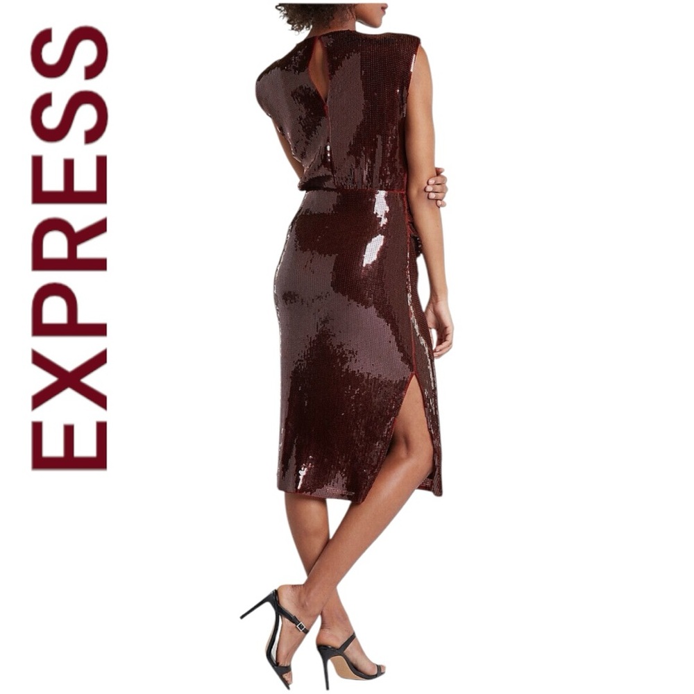 Express Burgundy Sequin Dress NWT - Picture 16 of 16